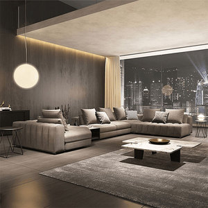 طقم أريكة مقطعية فاخرة من MOYI بتصميم إيطالي حديث على شكل <span class=keywords><strong>L</strong></span>، أثاث غرفة معيشة، كنبات غرف جلوس - Product Image 3