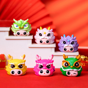 9 Estilos, Regalo de Año Nuevo 2024, Decoración 3D del Año del Dragón del Zodiaco, Adornos Lindos para Jardín, Escritorio y Hogar, Recuerdo, Escultura, Mini Muñeca, Juguetes - Product Image 4