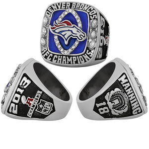 Bague de championnat NFL 2013 des Denver Broncos pour hommes, modèle transfrontalier, vente en gros du fabricant, en stock - Product Image 1