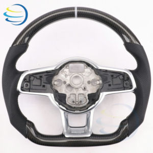 Volante de Fibra de Carbono <span class=keywords><strong>Volkswagen</strong></span> de Entrega Rápida para VW up Amarok Eos Transporter T-roc Beetle R Line <span class=keywords><strong>Polo</strong></span> 6r Scirocco Jetta - Product Image 4