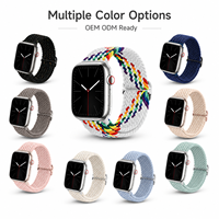 Correa de Repuesto Deportiva Ajustable con Bucle Elástico de Nailon Trenzado Compatible con Apple Watch 38 40 41 42 44 45 46 49mm