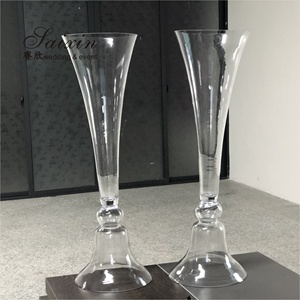 <span class=keywords><strong>Vase</strong></span> en verre réversible de <span class=keywords><strong>80</strong></span> <span class=keywords><strong>cm</strong></span> de haut pour arrangement floral en trompette, idéal pour la décoration de mariage - Offre Spéciale - Product Image 1