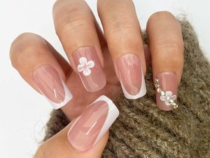 Faux ongles à presser de haute qualité avec colle, en boîte, style français, magnétiques, carrés, forme cercueil, à paillettes, artificiels - Prix de gros - Product Image 4