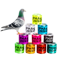 Bagues de patte d'oiseau PHA 2026/2027, bagues de patte de pigeon 8 mm en aluminium et plastique multicolores, pour oiseaux, perroquets, cailles, avec numéro