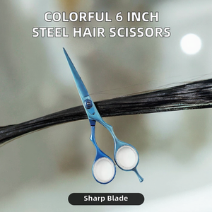 Tijeras de Adelgazamiento de Cabello de Acero Inoxidable de 6.0 Pulgadas, Coloridas, para Diestros, para Corte de Cabello Profesional - Product Image 2