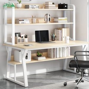 Escritorio de ordenador de madera ergonómico de estilo moderno con juego de estantería y silla para oficina, hogar, escuela o uso en hospitales - Product Image 1