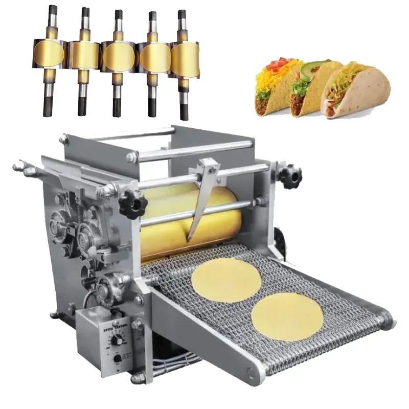 Completamente automatico farina industriale mais messicano Tortilla macchina rotonda Taco Roti macchina pressa pane grano per uso domestico