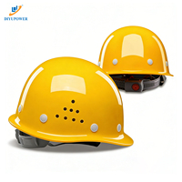 Casque de sécurité industriel résistant aux chocs DIYU POWER avec sangle de mentonnière, casque de chantier robuste avec suspension à 4 points