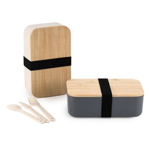 Paglia di grano sana ecologica + coperchio in legno quadrato personalizzato a tenuta stagna BPA Free Kids Lunchbox bambini School Tiffin Lunch Box