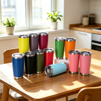 Vaso Térmico para Auto de 20oz, Taza para Cerveza, Termo de Acero Inoxidable de 600ml con Tapa Deslizante de Plástico, Venta Caliente