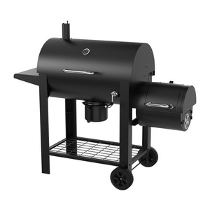 Large Outdoor Charcoal Grill Multi Functional Smoker With Side <b>Shelf</b> And Wheels For <b>Camping</b> And Backyard BBQ - Product Image 3
