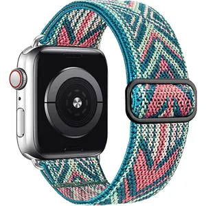 2024 Neues geflochtenes Nylon-Uhrenarmband 49mm 45mm elastische Streckschleife für Apple Watch Series 9 Ultra 2