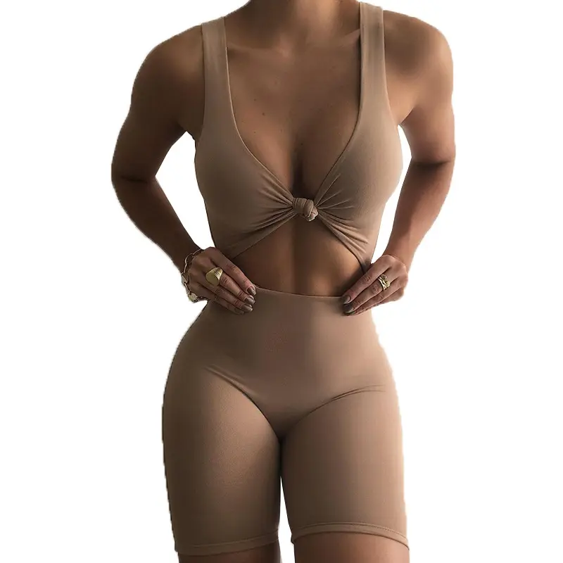 गर्मियों सेक्सी कट बाहर Playsuits बाइकर शॉर्ट्स महिलाओं के Romper क्लब एक टुकड़ा Bodycon Jumpsuit फैशन आउटफिट Streetwear B1156