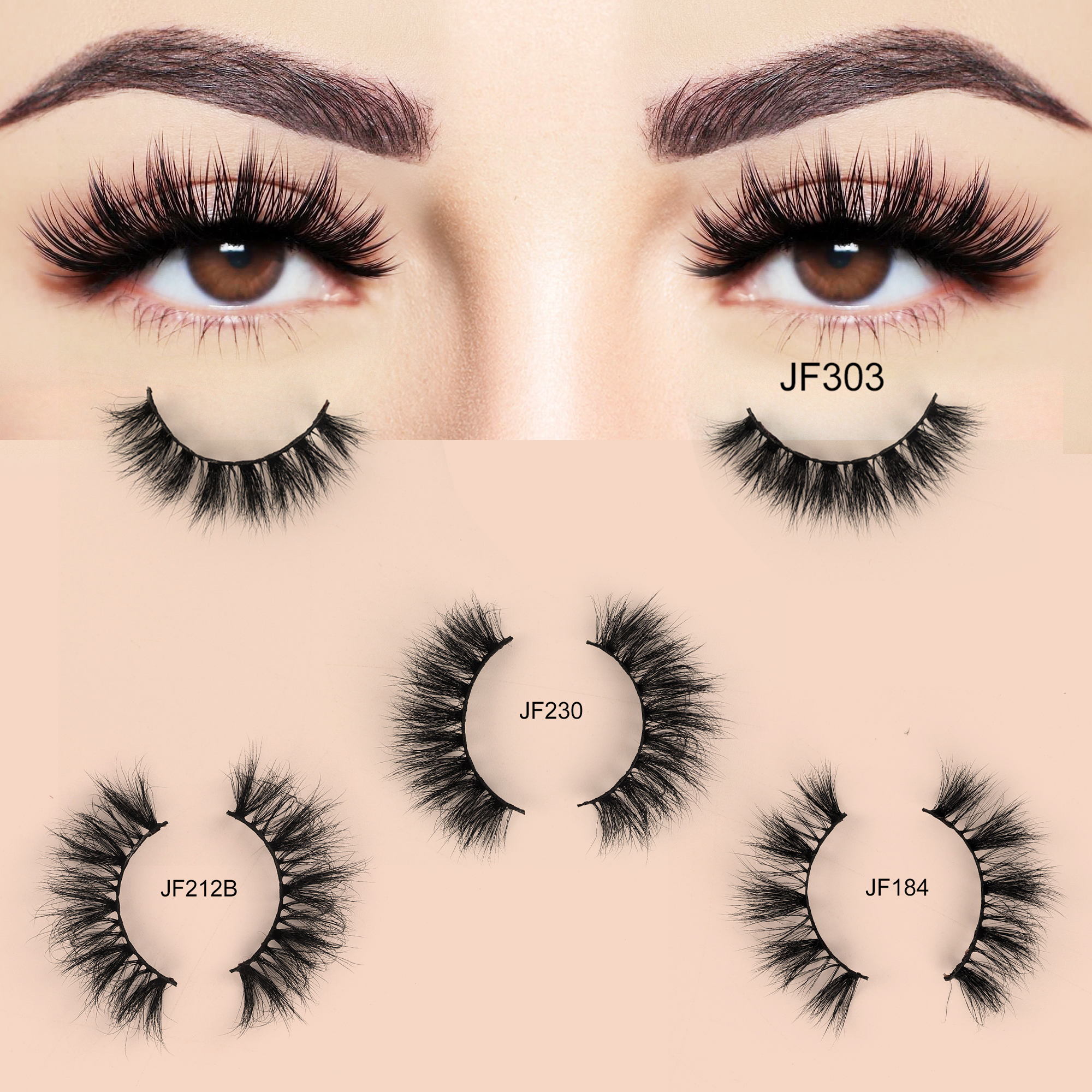 Wholesale Real faux Mink Lashes full strip eyelashes custom logo free box false eyelashes wholesale