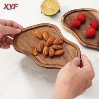 Acacia houten creatieve pinda-vormige dienblad & theekoponderzetter modern minimalistisch design voor koffie, cake, snacks, gedroogd fruit