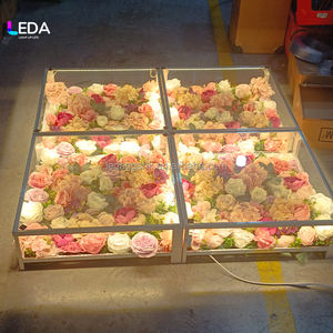 แผงไฟ LED สำหรับงานแต่งงาน LEDA แบบประกบต่อกัน แผงไฟรูปดอกไม้ ตกแต่งพื้นกระจกสี่เหลี่ยมสำหรับเต้นรำ - Product Image 2