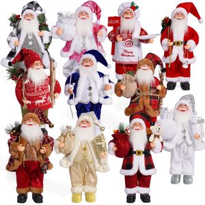 Hot Sale 12-Inch Luxury Christmas Decorations Standing Santa Claus Doll with Gift <b>for</b> Window Display - Product Image 4