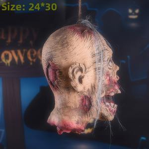 Fête d'Halloween Horreur <span class=keywords><strong>Zombie</strong></span> Latex - Bloody Rot Face Cosplay pour Terror Party Scary <span class=keywords><strong>Monster</strong></span> Face Cover Custom Design - Product Image 5