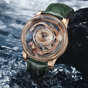 PINDU DESIGN 2023 Montre solaire Astronomia de luxe pour homme Bracelet en cuir Boîtier en acier inoxydable Résistant à l'eau 3BAR - Product Image 5