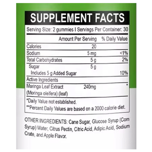 Oem Hữu Cơ <span class=keywords><strong>Moringa</strong></span> oleifera lá chiết xuất Gummies 1000mg miễn dịch hỗ trợ & sự trao đổi chất bổ sung cho người lớn - Product Image 3