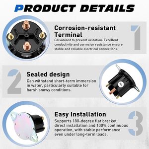 Cyleto 12V 150A Starter Solenoid <b>Relay</b> For Western Snow Plow 56131K 684-1221-012 Fisher Boss - Product Image 6