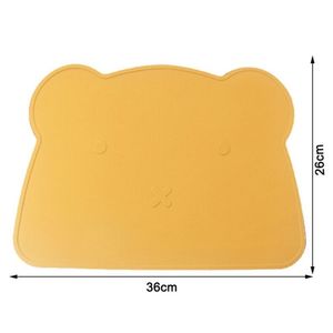 Cartoon Bear Shape Silicone Baby <b>Placemat</b> Non-Slip Reusable Table Mat for Kids Heat Resistant BPA Free - Product Image 2