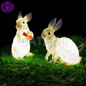 Charming Rabbit Sculpture <b>Light</b> with Fiberglass Resin LED Motif <b>Light</b> for Garden Landscape Decoration and Outdoor Ambience - Product Image 3