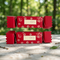 Boîte cadeau en papier personnalisée de luxe sur le thème de Noël 2026, en forme de bonbon ou de craquelin, vide, rose, pour craquelins de Noël DIY