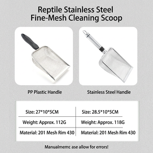 Sable pour reptiles en acier inoxydable à mailles fines, <span class=keywords><strong>pelle</strong></span> à sable métallique pour reptiles, nettoyeur de substrat de terrarium, <span class=keywords><strong>pelle</strong></span> d'angle - Product Image 4
