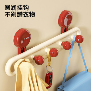 Uforu Wall Mounted <b>Hooks</b> With <b>Suction</b> Cups Heavy Duty Hat And Bag Storage For <b>Bathroom</b> Entrance Hall Coat Rack - Product Image 2