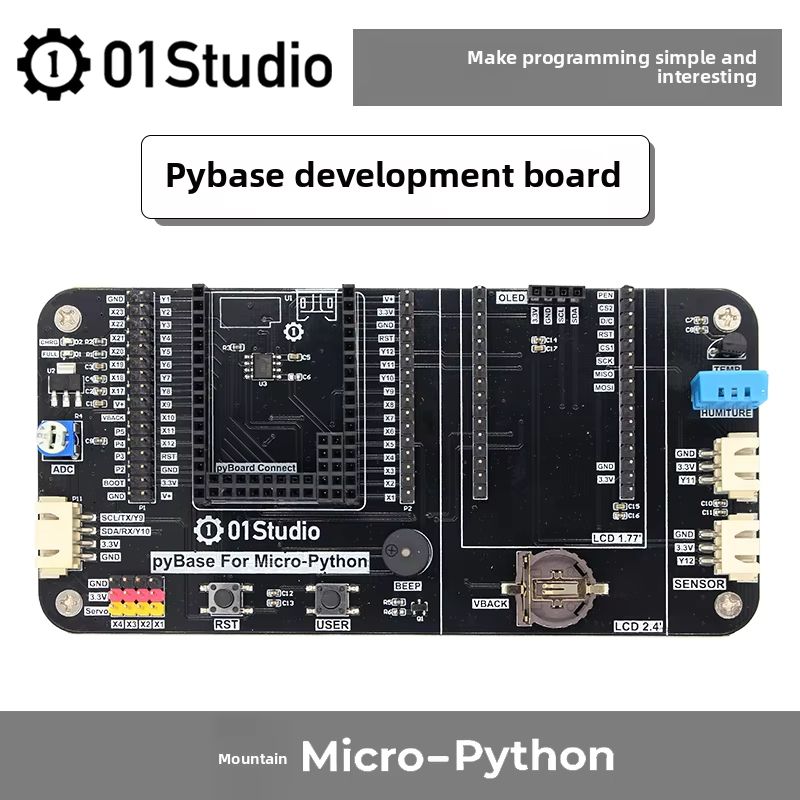pyboard- a micropython microcontroller board –... WGZX Chipboard 01Studio Pybase Micro-Python Development Base Board ...