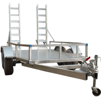 Remorque à plateau à double essieu galvanisée à chaud avec rampes en treillis, anti-rouille, remorque utilitaire pour voiture HX26XTC02