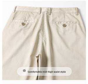 <span class=keywords><strong>Pantaloni</strong></span> Chino da Golf Casual da Uomo in Cotone Canvas Leggero, Vita Media, Vestibilità Regolare, Elastico in Vita, Stile Vintage - Offerta Speciale - Product Image 6
