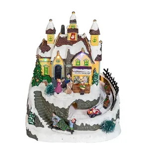 <span class=keywords><strong>Maison</strong></span> éclairée <span class=keywords><strong>du</strong></span> village <span class=keywords><strong>du</strong></span> père noël décor de vacances <span class=keywords><strong>maison</strong></span> modèle de noël avec lumière pour la décoration - Product Image 2