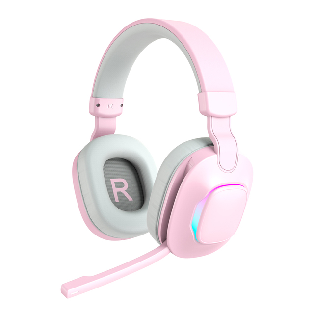 Gaming Headsets Girl Lady 3D Stereo Sound Hifi Pink Wireless Sport Bluetooth Headphone With Mic