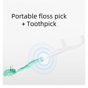 Airkiss Private Label Volwassen Plastic Tandenborstel Nylon Zacht Perzik Smaak Mondwater Floss Picks Tong Schraper Reizen Tandenstokers - Product Image 6