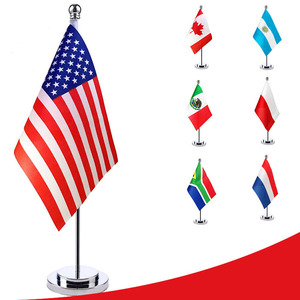 En gros 14*21cm <span class=keywords><strong>pas</strong></span> <span class=keywords><strong>cher</strong></span> Mini impression tous les pays drapeau de Table National avec poteau en métal décoration de Table personnalisée <span class=keywords><strong>Espagne</strong></span> drapeau de bureau - Product Image 2