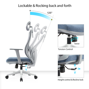 <span class=keywords><strong>Chaise</strong></span> de bureau moderne à dossier haut, chaises de bureau ergonomiques pivotantes à 360 degrés - Product Image 6