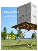 Table pliante en alliage de fer pour l'extérieur, design portable pour le glamping, 4 places, pour le camping, les pique-niques, les fêtes, la plage et l'arrière-cour