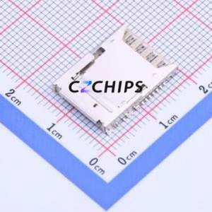 HYCW43-2IN117-183B SD Card / Memory Card Connector Through hole Connector Plug-In Type MicroSD Card (TF Card) Card Holder With - Product Image 1