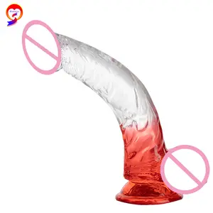 2022 hot sell TPR COLORFUL CLEAR curving dildo for men and women