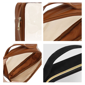 Bolsa de Maquillaje Portátil que Ahorra Espacio con Asa Superior de PVC Transparente para Viajes en <span class=keywords><strong>Crucero</strong></span> y Clasificación de Compartimentos de Equipaje - Product Image 2