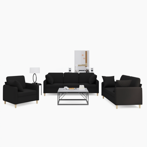 Black Polyester <b>Sofa</b> <b>Set</b> Metal Textilene Living Room Furniture Modern Minimalist Design - Product Image 1