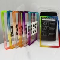 Protection de carte gradée en TPU avec panneau arrière transparent à paillettes dégradées multicolores et pare-chocs