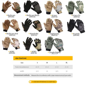 Emersongear Camouflage extérieur doigt complet gants tactiques gants de chasse de combat gants tactiques de tir