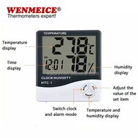Meteran Kalibrasi Suhu & Kelembapan USB Monitor Higrometer Ruangan Termometer Digital IP64 Layar LCD Skala Suhu Ganda (C/F)