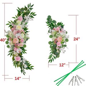 Fleurs d'arche Floroom, 2 pièces, arrangement floral artificiel <span class=keywords><strong>pour</strong></span> la cérémonie <span class=keywords><strong>de</strong></span> mariage, arche et décoration <span class=keywords><strong>de</strong></span> fond <span class=keywords><strong>de</strong></span> réception - Product Image 2