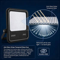 Projecteurs LED anti-éblouissement 200W pour terrains de jeux extérieurs, terrains de tennis, éclairage de chantier