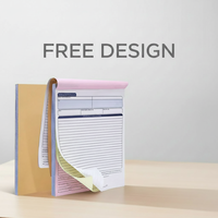 Kostenloses Design NCR Selbstdurchschreibende Notizbücher, Duplikat-Vertrags- und Quittungsformulare mit Logo, Ausrüstungsvermietungsbestellungen, Garantiebucheinbände