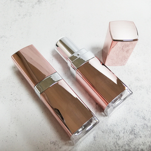 Empty Square <b>Lipstick</b> Tube Luxury Rose Gold Metallic Lip Balm Container ABS Lip Makeup Packaging Silk Screen Printed for <b>Custom</b> - Product Image 4